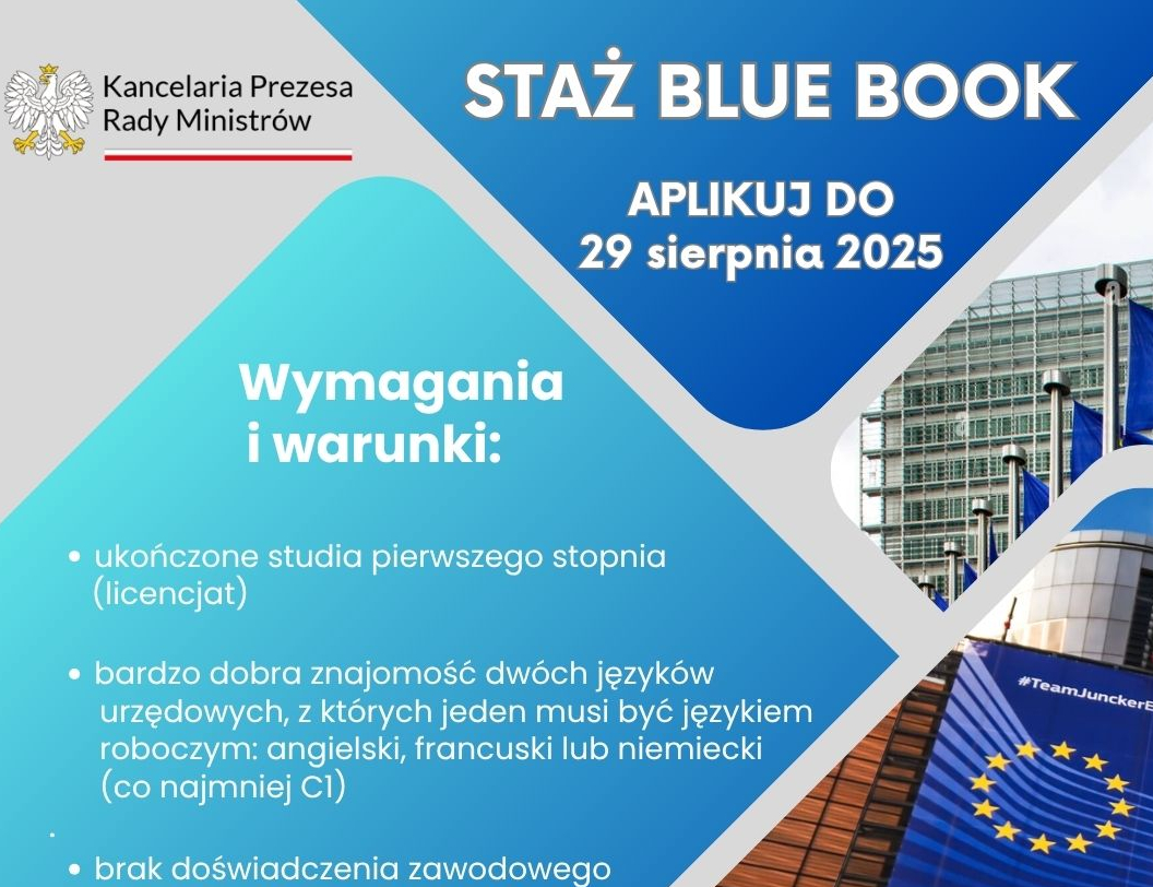 Staż w Komisji Europejskiej - aplikacja do 29 sierpnia 2025 