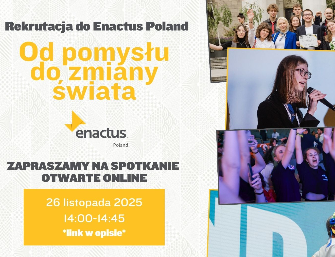 Zaproszenie na Webinar dla studentów dotyczący Programu Enactus