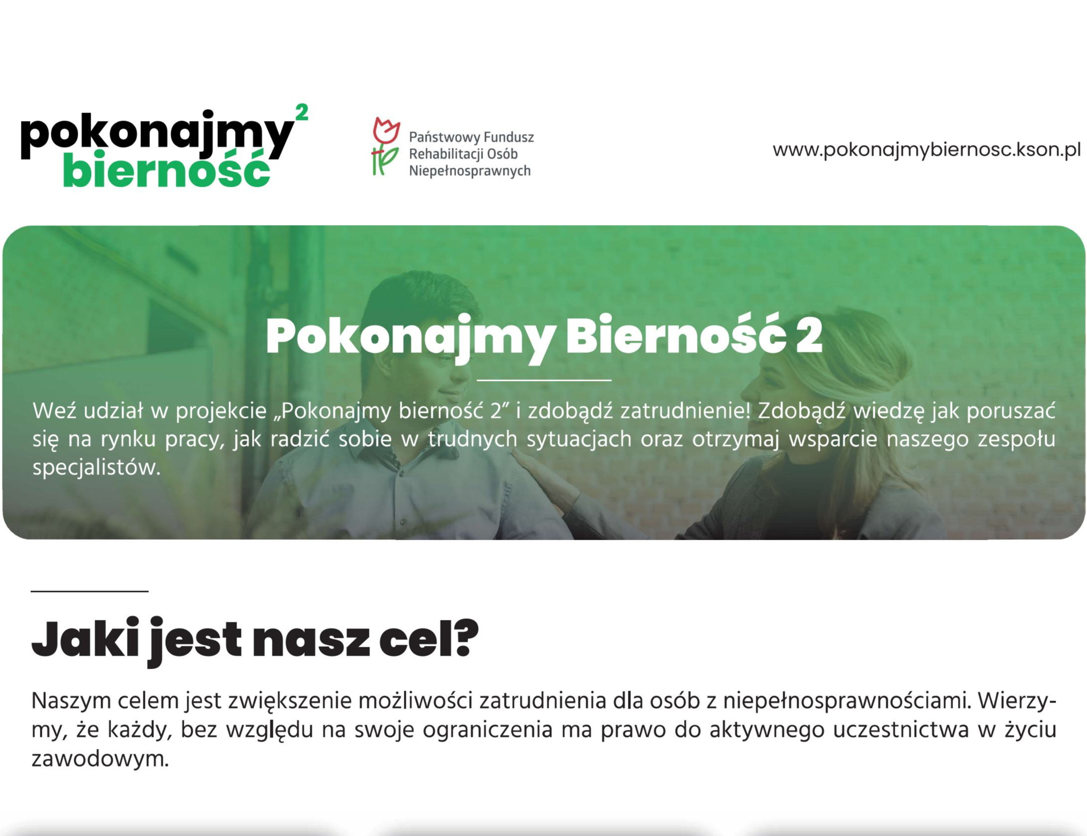Pokonajmy Bierność" - Bezpłatne szkolenia i płatne staże dla studentów z niepełnosprawnościami