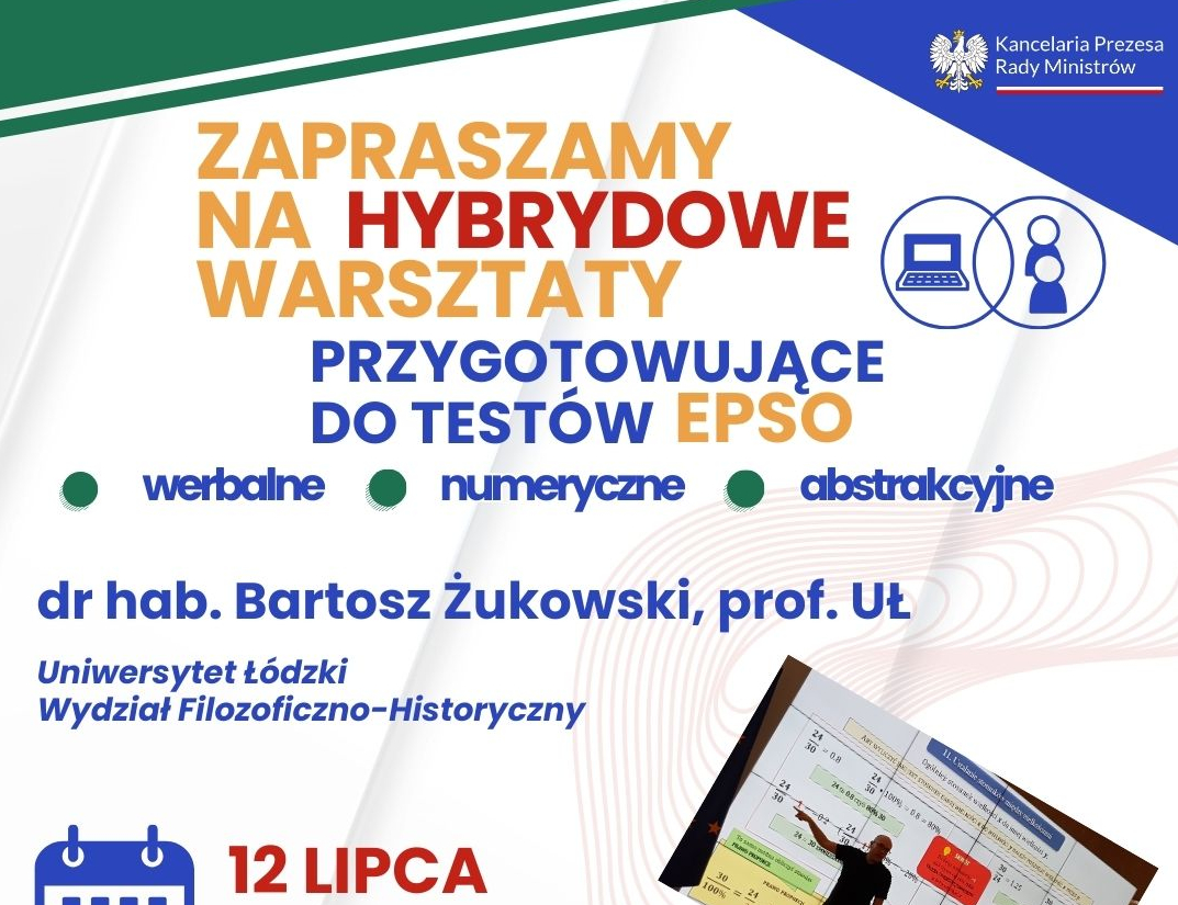 Zaproszenie na warsztaty z testów EPSO